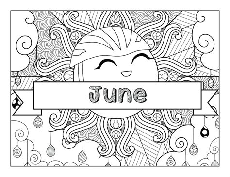 june coloring package featuring summer etsy