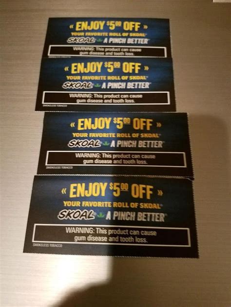 skoal dip coupon tobacco    roll  style  total  coupons