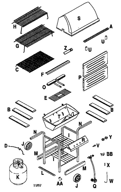 replacement parts diagram parts list  model  char broil parts grill smoker parts