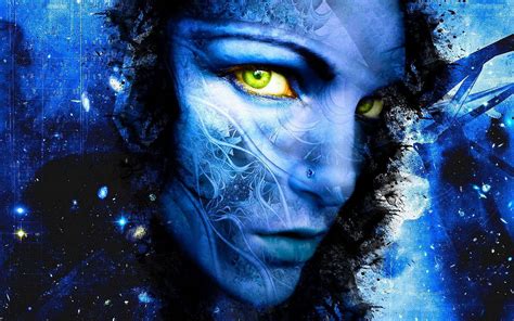 women blue fantasy art digital art artwork photoshop faces wallpapers hd desktop and
