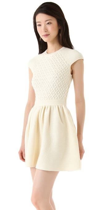 lyst red valentino short sleeve sweater dress  yellow