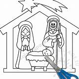 Nativity Christmas Template Scene Coloring Pdf Coloringpage Eu sketch template