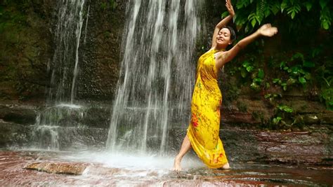 sexy dancer on waterfall in borneo rainforest stock footage video 3045664 shutterstock