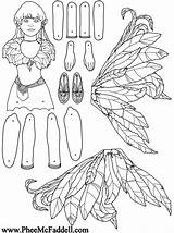 Paper Fairy Puppet Coloring Puppets Color Dolls Pheemcfaddell Pages Crafts Jointed Cut Fairies Wren Doll Colouring Toys Books Visit Choose sketch template