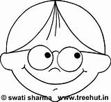 Coloring Boy Face Glasses Template Swati Sharma Mask Pages sketch template