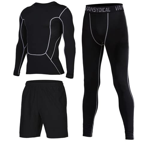 men s compression sport suit gym tights dry fit running sets training