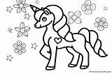 Unicorn Coloring Pages Kids Cute Baby Flowers Beautiful Unicorns Color Drawing Printable Print Girls Drawings Colorin Colorings Adults Getcolorings Getdrawings sketch template