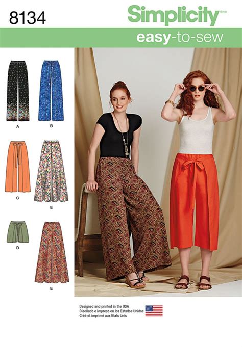 8134 skirts and trousers simplicity patterns sömnad pinterest costura pantalones con