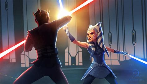 ahsoka  darth maul redraw  dealunart  deviantart