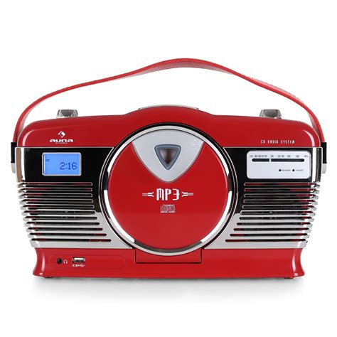 retro cd player suitcase radio ukw tuner rockabilly design usb mp player portable ebay