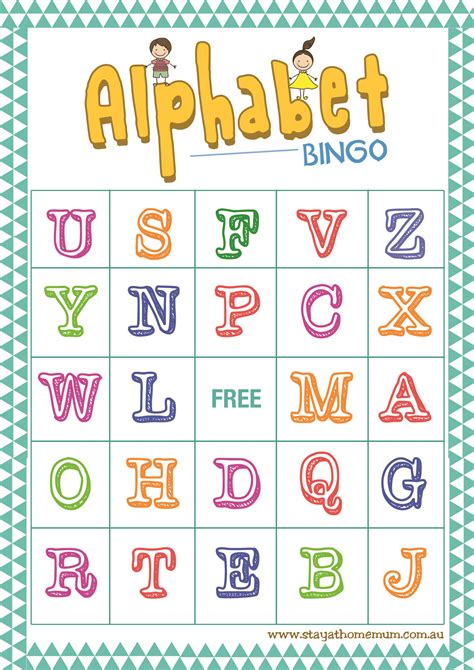 letter  preschool alphabet bingo printable kids  beg