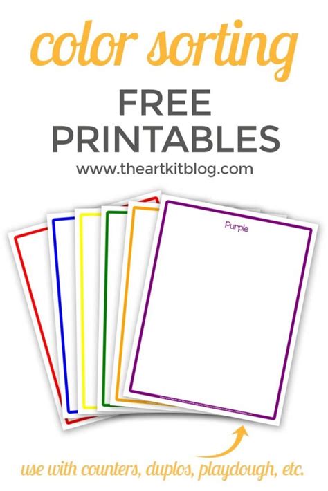 color sorting cards  printables  art kit
