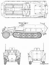 Sdkfz251 Ausfc Blueprintbox Armoured Alterntive Alternatehistory sketch template