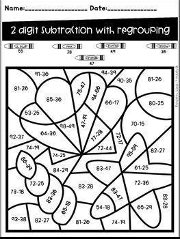 digit addition  subtraction   regrouping color
