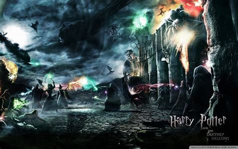 hogwart s battle the deathly hallows wallpaper 16562188 fanpop