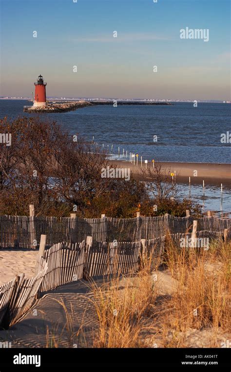 breakwater lighthouse  delaware bay lewes delaware stock photo