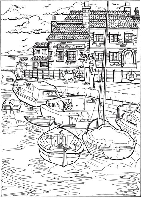 black  white drawing  boats   water   boat dock