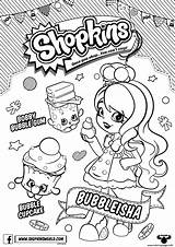 Shopkins Coloring Shoppies Pages Bubbleisha Bubble Gum Printable Print sketch template