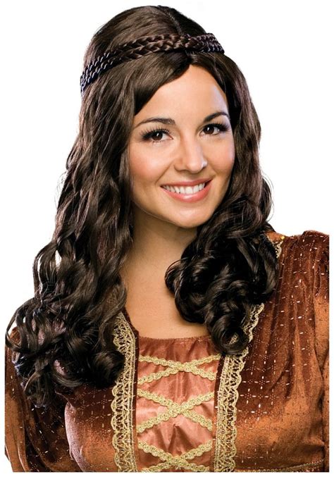 Medieval Hairstyles Smiling Woman With Make Up And Fake Lashes Wearing