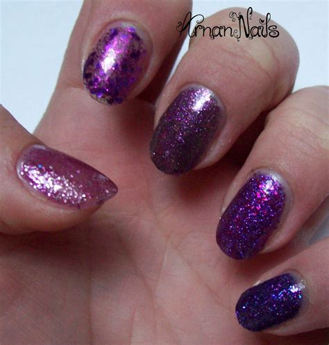 Arnan Nails Purple Glitter Ombre