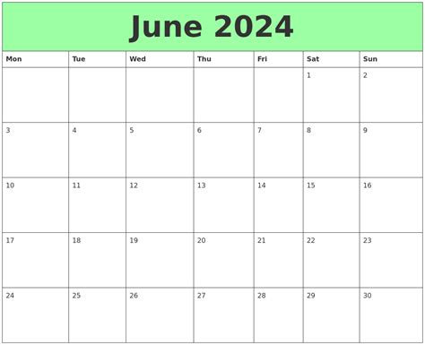 june  printable calendars