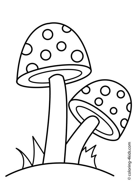 mushrooms coloring page  kids printable   kitty