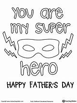 Coloring Superhero Fathers Card Father Dad Mask Printable Pages Happy Hero Kids Myteachingstation Preschool Worksheet Cards Crafts Worksheets Colouring Child sketch template