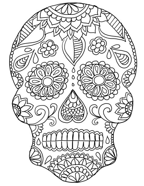 day   dead coloring pages   getcoloringscom  printable