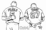 Coloring Baseball Pages Mlb Printable Chicago Cubs Players Drawing Sox Jersey Bulls Trout Pujols Los Angeles Print Uniform Line Logo sketch template