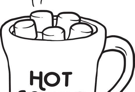 cup  hot cocoa coloring page christmas fun craft  clip art