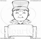 Engineer Train Coloring Blank Boy Happy Over Banner Clipart Cartoon Cory Thoman Outlined Vector 2021 sketch template