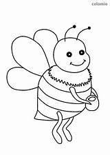 Bee Coloring Honeypot Cute Printable Animals Sheets sketch template