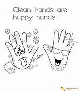 Hands Clean Flu Season Coloring Kids Date sketch template