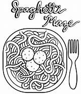 Espaguetis Meatballs Sheets Platos sketch template