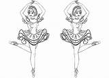 Coloring Barbie Pages Girl Ballerina Couple Ballet sketch template
