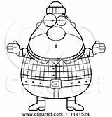 Shrugging Careless Lumberjack Chubby Male Clipart Cartoon Thoman Cory Outlined Coloring Vector 2021 sketch template