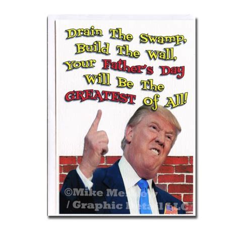 trump fathers day drain  swamp  trump birthday card trump greeting cards happy