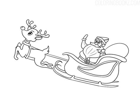 santa claus   sleigh coloring page coloring books