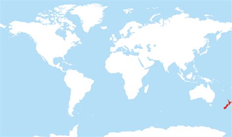 zealand located   world map