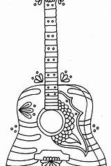 Guitar Electric Drawing Line Getdrawings Acoustic Coloring Pages sketch template