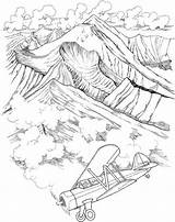 Coloring Pages Landscape Adults Printable Adult Mountain Scenery Landscapes Realistic Detailed Drawing Bridge Print Only Fall Color Colouring Sheets Mountains sketch template