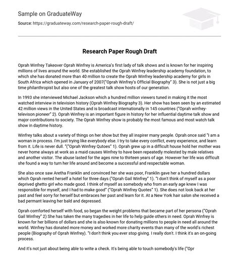 research paper rough draft essay  graduateway