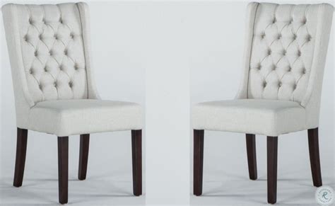 chloe  white linen tufted dining chair set    home trends