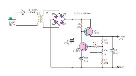 simple power supply   transistors ic schematics