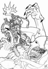 Warhammer 40k Khorne Coloring sketch template