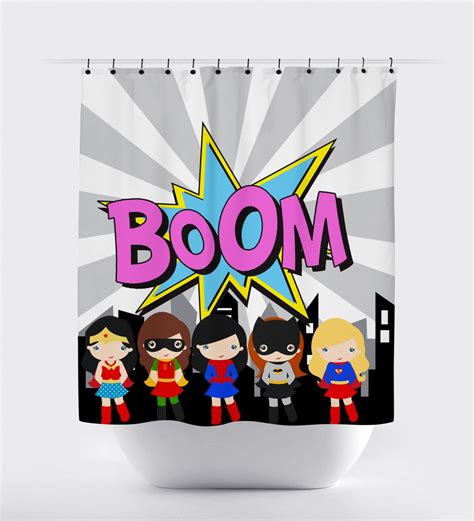 Supergirls Shower Curtain Superhero Girl Superhero Shower Curtain