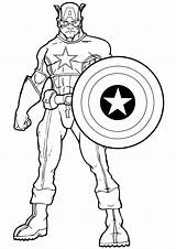 Captain America Coloring Pages Color Print Kids Beautiful Super sketch template