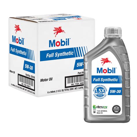 mobil full synthetic motor oil    quart case