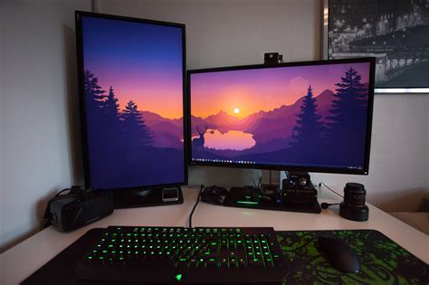 gaming setup dual monitor  wallpaper teahubio
