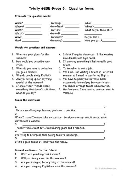 Grammar Worksheets For Grade 6